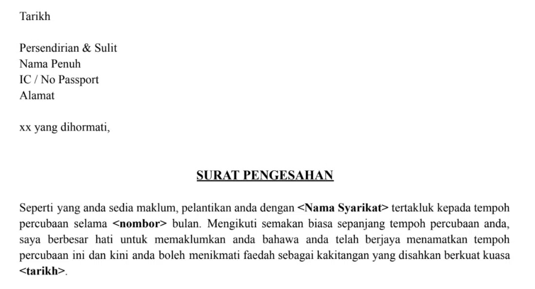 Surat pengesahan